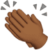 👏🏾 clapping hands: medium-dark skin tone display on Apple